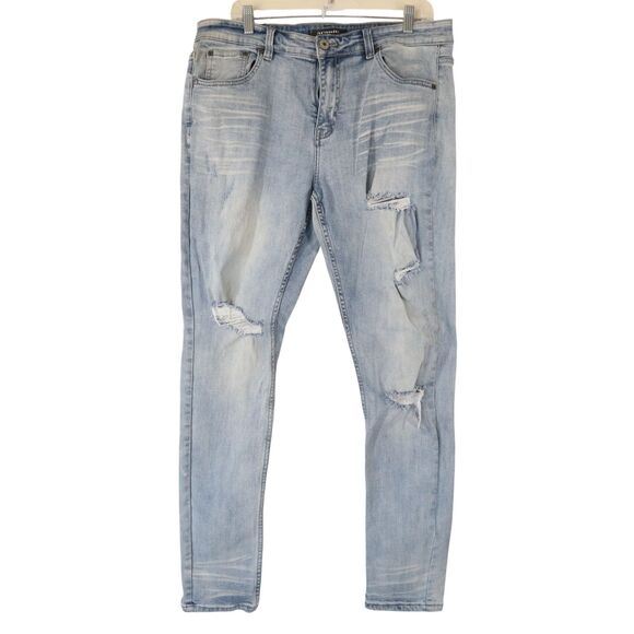 Serenede Other - Serenede Jeans Men's 36x32 Blue Denim Distressed Skinny Slim Light Wash Ripped